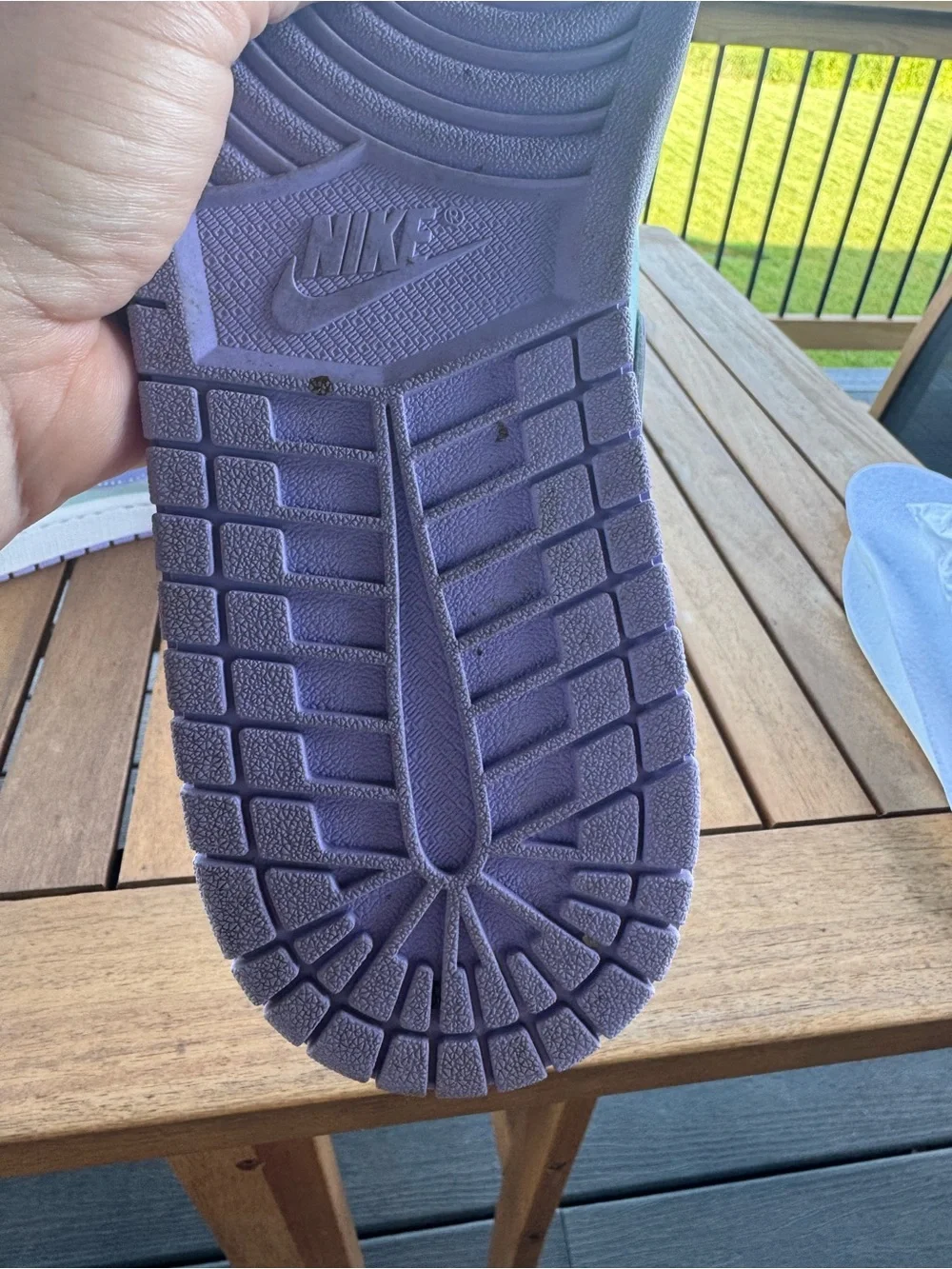 Size 10.5 men’s Jordan Air Jordan 1 Mid Lavender and Mint Sneakers